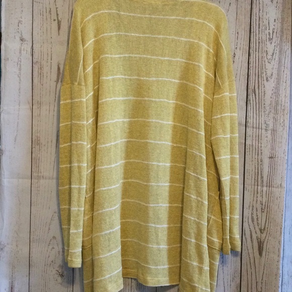 Tribal Jeans Cardigan Yellow & White Womens Sweater Size XL - Picture 5 of 7